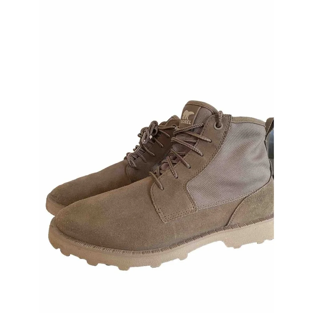 SOREL Caribou Mod Chukka Boots Mens Suede & Nylon Rain Boot Waterproof 8.5 Fungi